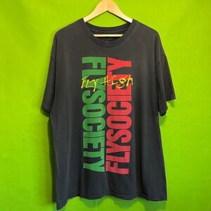 XL Fly Society Mens T Shirt Black Green Red Terry Kennedy Skate Short Sleeve Tee
